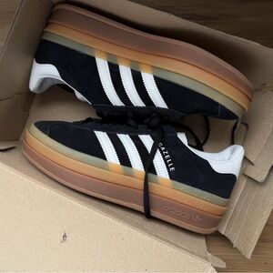 NWT Adidas Women’s Gazelle Bold (Black + Tan | 6.5)